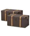 Baxton Studio Stephen 2pc Storage Trunk Set In Dark Brown