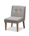 Baxton Studio Stewart 27" Wood Mid-century Dining Chair In Gray