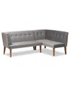 Baxton Studio Stewart Velvet Upholstered 2pc Banquette Set In Grey