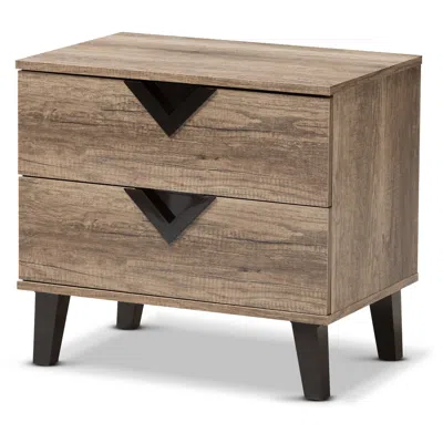 Baxton Studio Swanson Light Brown Wood 2-drawer Nightstand