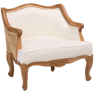 Baxton Studio Sylvestra Honey Oak Wood Low Seat Accent Chair