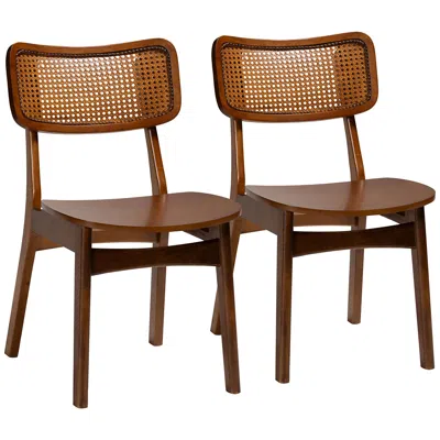 Baxton Studio Tafari Walnut Brown Dining Chairs Set Of 2