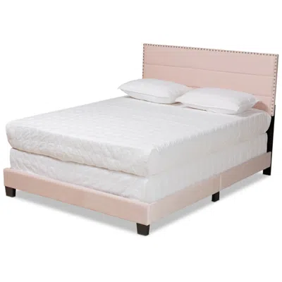 Baxton Studio Tamira Fabric Upholstered Full Panel Bed In Pink