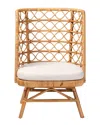 Baxton Studio Tania Bohemian Rattan Accent Chair In Brown