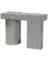 Baxton Studio Tawana Capiz Shell Console Table With Geometric Pattern In Black