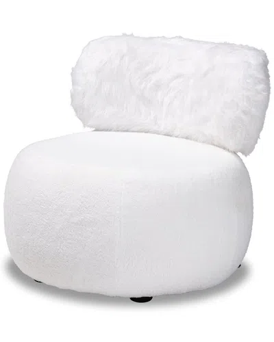 Baxton Studio Tayla Upholstered Accent Chair In White