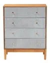 Baxton Studio Taylin Mid-century Corduroy & Wood 4-drawer Chest