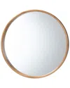 Baxton Studio Tazara Japandi Round Accent Wall Mirror In Brown