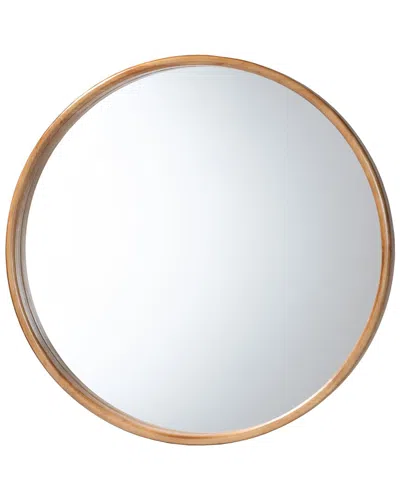 Baxton Studio Tazara Japandi Round Accent Wall Mirror In Brown