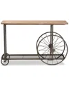 Baxton Studio Terence Wheeled Console Table In Brown