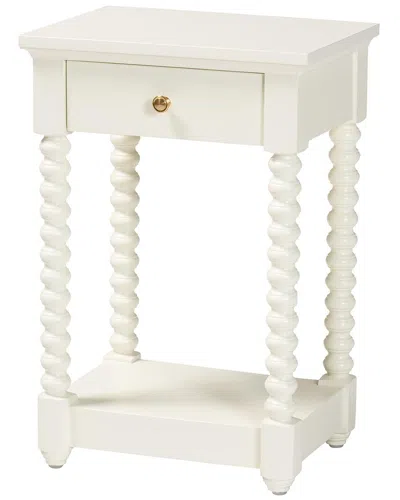 Baxton Studio Terentia Nightstand With Bobbin Legs In Neutral