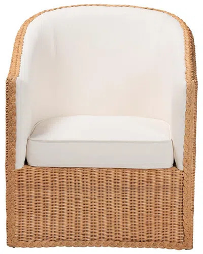 Baxton Studio Tessa Bohemian Rattan Arm Chair In Brown