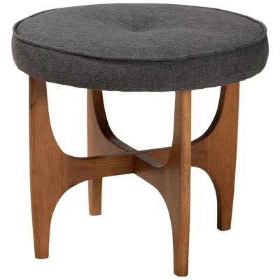 Baxton Studio Theo Dark Gray Ottoman Footstool