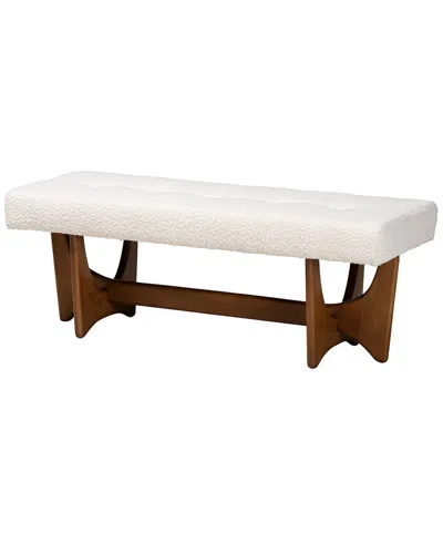 Baxton Studio Theo Japandi Boucle Bench In Multi