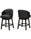 Baxton Studio Theron Mid-century 2-piece Swivel Counter Stool Set