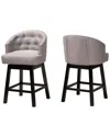 Baxton Studio Theron Mid-century 2-piece Swivel Counter Stool Set