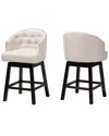 Baxton Studio Theron Mid-century 2-piece Swivel Counter Stool Set