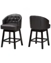 Baxton Studio Theron Mid-century 2pc Swivel Counter Stool Set