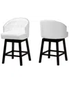 Baxton Studio Theron Mid-century 2-piece Swivel Counter Stool Set