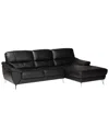 Baxton Studio Townsend Modern Leather Sectional Sofa With Right Facing Chaise In Black