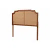 Baxton Studio Traditional Ash Walnut Finished Wood King Size Headboard With Rattan