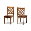 Baxton Studio Nicolette Modern And Contemporary 2-piece Finished Wood Dining Chair Set