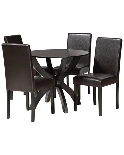 Baxton Studio Trine Modern Wood 5pc Dining Set