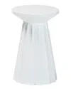 Baxton Studio Ulmer Metal Scalloped Side Table In White