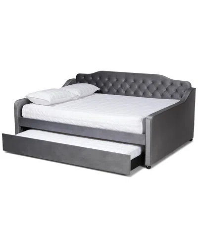 Baxton Studio Upholstered & Tufted Daybed With Trundle