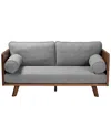 Baxton Studio Uriel Mid-century Modern Boucle Fabric Sofa In Grey