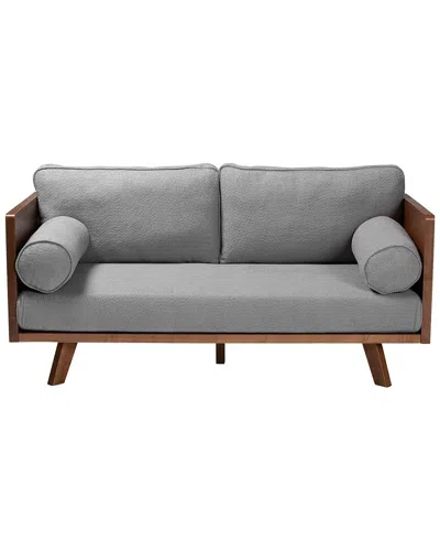 Baxton Studio Uriel Mid-century Modern Boucle Fabric Sofa In Grey