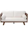 Baxton Studio Uriel Mid-century Modern Boucle Fabric Sofa In White