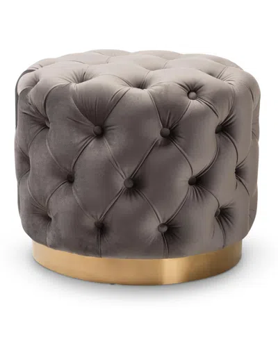 Baxton Studio Valeria Ottoman In Gray
