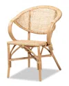 Baxton Studio Varick Rattan Dining Chair In Brown
