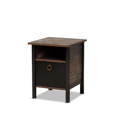 Baxton Studio Vaughan Modern And Contemporary 19.5" Two-tone And Finished Wood Nightstand In Brown