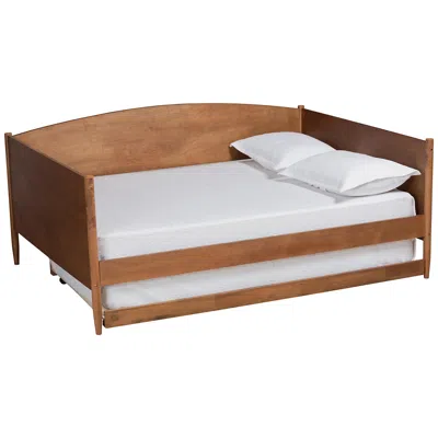 Baxton Studio Veles Ash Walnut Full Size Daybed With Trundle In Brown