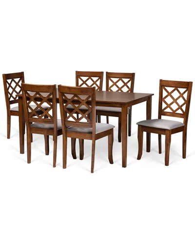 Baxton Studio Verner 7pc Dining Set In Grey