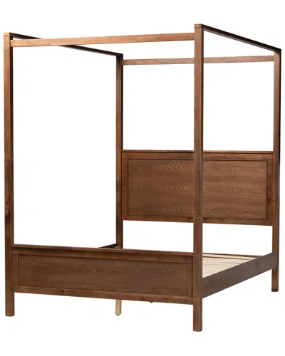 Baxton Studio Veronica Platform Canopy Bed In Brown