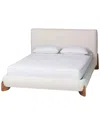 Baxton Studio Vinicio Mid-century Modern Boucle Queen Platform Bed