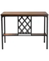 Baxton Studio Vintner Industrial Pub Table With Built-in Wine Cage