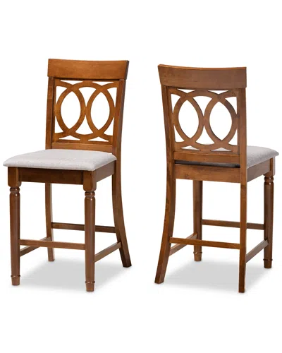 Baxton Studio Violet 2-piece Counter Height Pub Chair Set In Brown
