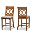 Baxton Studio Violet Modern And Contemporary Fabric Upholstered 2 Piece Counter Height Pub Chair Set In Gray