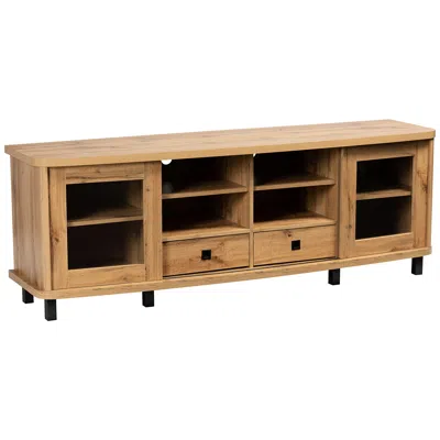Baxton Studio Walda 70 1/4" Wide Oak Brown Wood 2-drawer Tv Stand