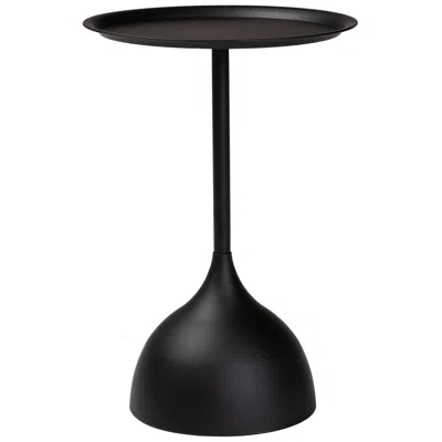 Baxton Studio Webb Black Metal Pedestal Side Table