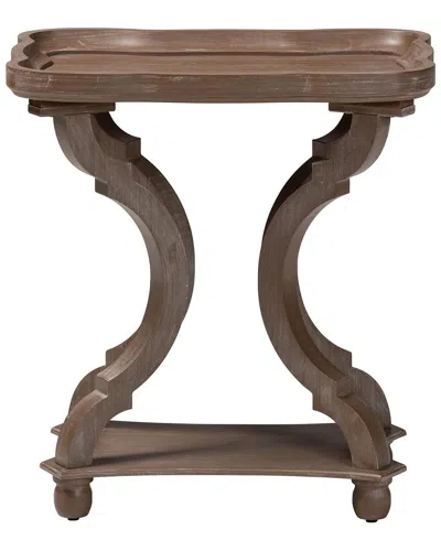 Baxton Studio Yannick French Country Antique Brown Wood End Table