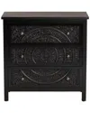 Baxton Studio Yelena Classic And Traditional Black Finished Wood 3-drawer Storage Cabinet