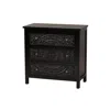 Baxton Studio Yelena Classic And Traditional Black Finished Wood 3-drawer Storage Cabinet