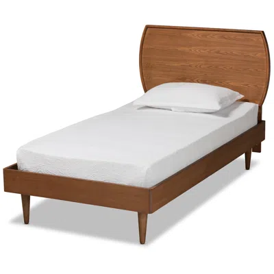 Baxton Studio Yori Walnut Brown Wood Twin Size Platform Bed