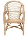Baxton Studio Zaira Modern Bohemian Rattan Arm Chair