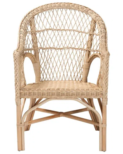 Baxton Studio Zaira Modern Bohemian Rattan Arm Chair In Brown